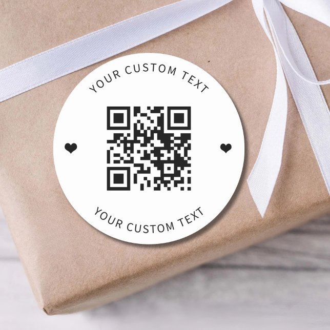 Adesivo Redondo Custom QR Code Small Business Product Packaging (Criador carregado)