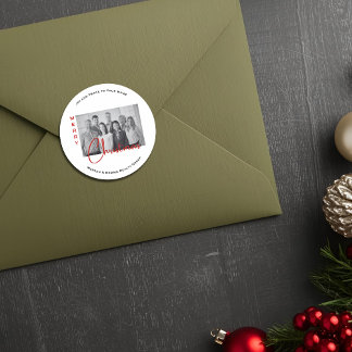 Adesivo Redondo Custom Real Estate Christmas Greeting Chic Photo 