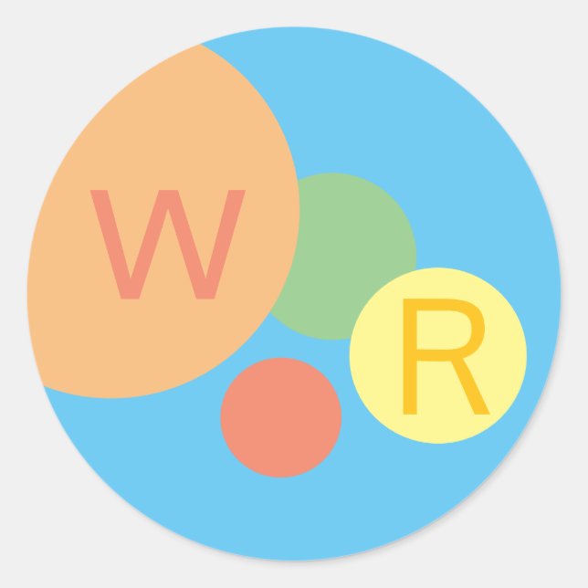 Adesivo Redondo custom Sticker pastel rainbow confetti circles fun (Frente)