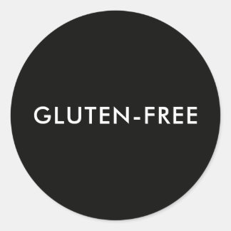 Adesivo Redondo Custom Text Modern Black Gluten-free Food Label