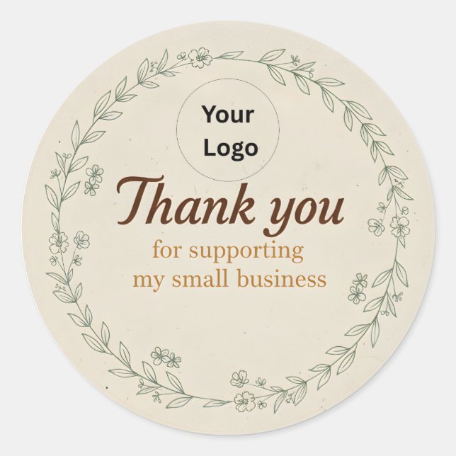 Adesivo Redondo Custom Thank You Business Sticker –Packaging Label (Frente)