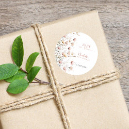 Adesivo Redondo custom wildflower floral sticker label template