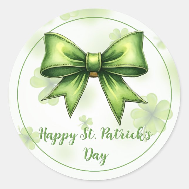 Adesivo Redondo Customizable Elegant St. Patrick’s Day  (Frente)
