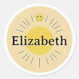 Adesivo Redondo Customizable kids Name Sticker – Sunny Design