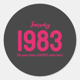 Adesivo Redondo Customizable month year text legend gift