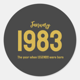 Adesivo Redondo Customizable month year text legend gift