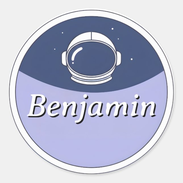 Adesivo Redondo Customizable Round Kids Name Sticker (Frente)
