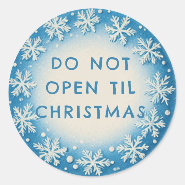 Adesivo Redondo Customizable Snowflake Gift Wrap Stickers (Frente)