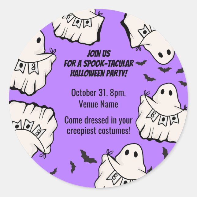 Adesivo Redondo Customizable Spooky & Fun Halloween (Frente)