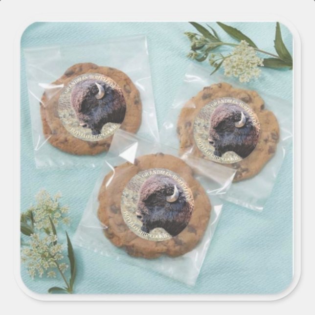 Adesivo Redondo Customizable Text Buffalo Chip Cookie Sticker (Criador carregado)