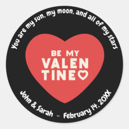 Adesivo Redondo Customizable Valentine's Day Heart