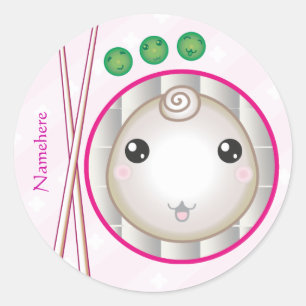 Adesivo Redondo Customizável: Kawaii pouca bolinha de massa