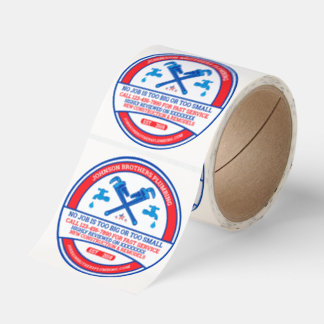 Adesivo Redondo Customize Plumbing Contractor Business Window 