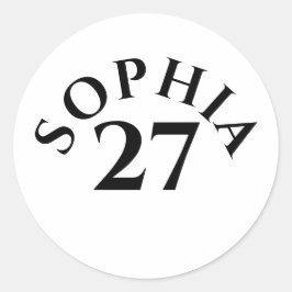 Adesivo Redondo Customized Name and Number