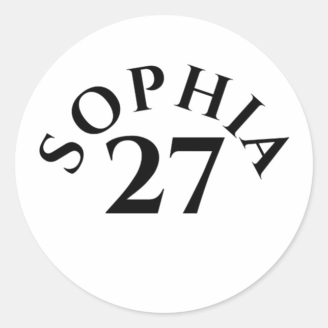 Adesivo Redondo Customized Name and Number (Frente)