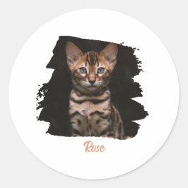 Adesivo Redondo Customized pet photo with name
