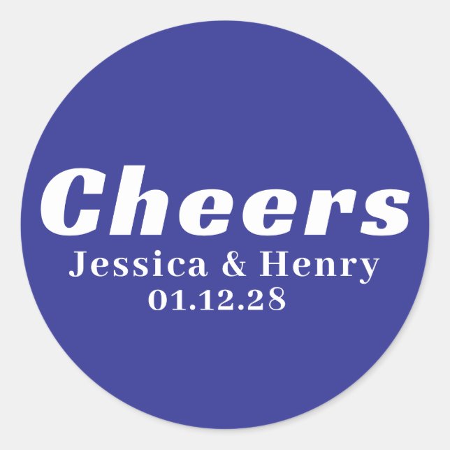 Adesivo Redondo Customized Your Own Simple Stylish Minimal Wedding (Frente)