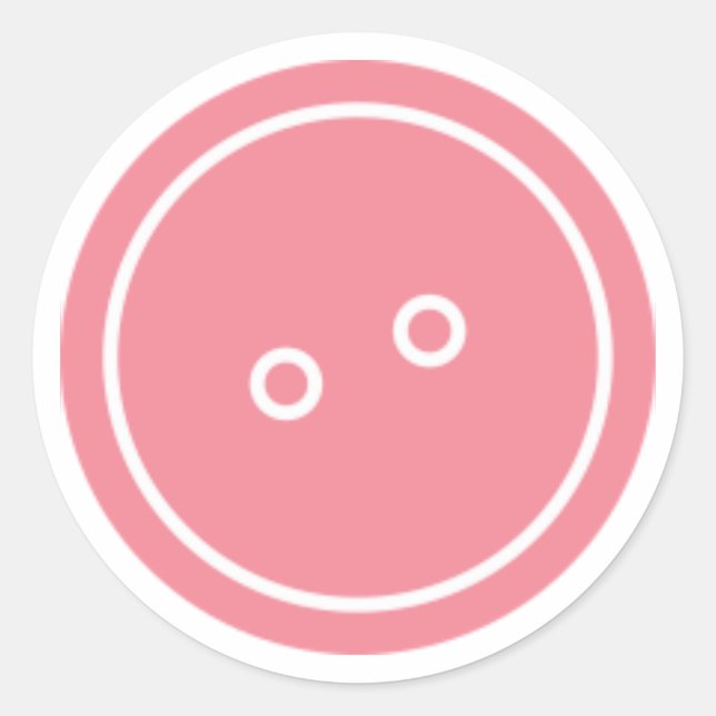 Adesivo Redondo Cuta como um botão (rosa) (Frente)
