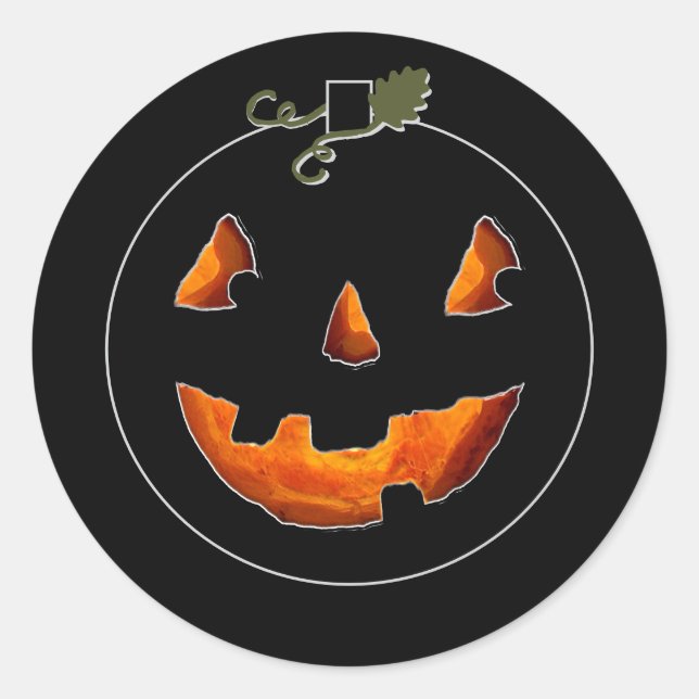 Adesivo Redondo Cute abóbora de Halloween (Frente)