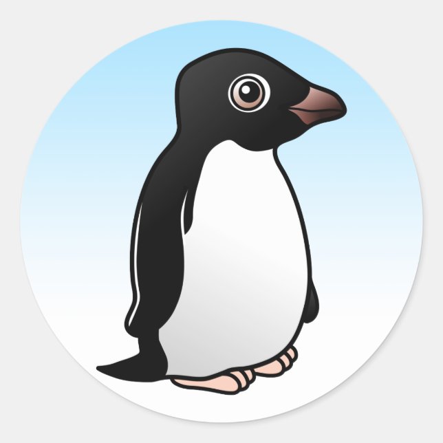 Adesivo Redondo Cute Adelie Penguin (Frente)