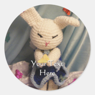 Adesivo Redondo Cute Amigurumi Bunny Rabbit