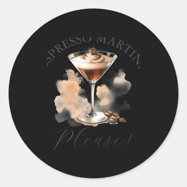 Adesivo Redondo Cute And Funny Espresso Martini  (Frente)