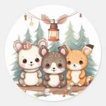 Cute animals celebrating Christmas