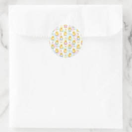 Adesivo Redondo Cute Baby Chick Watercolor Easter