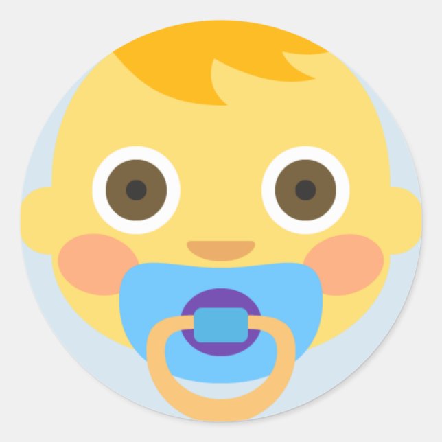 Adesivo Redondo Cute Baby Emoji (Frente)