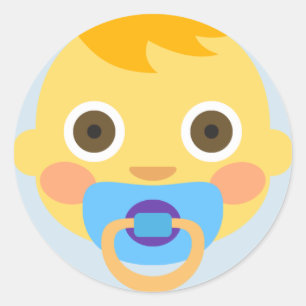 Adesivo Redondo Cute Baby Emoji