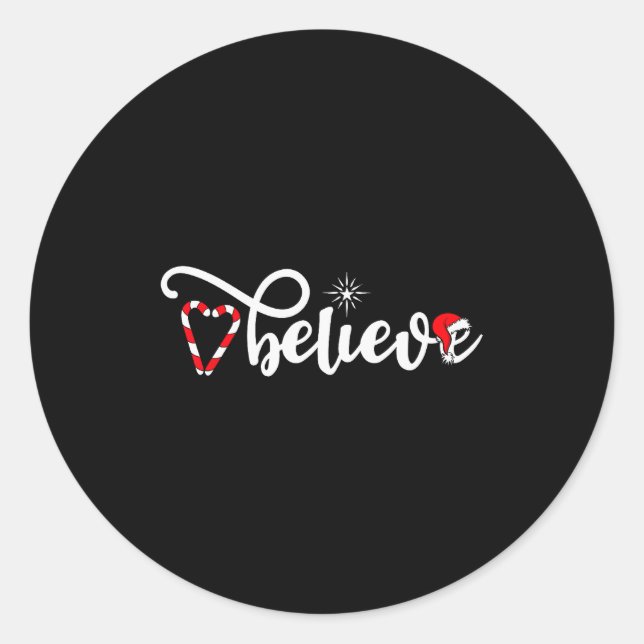Adesivo Redondo Cute Believe Christmas  (Frente)