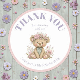 Adesivo Redondo Cute Boho Animal Birthday Party