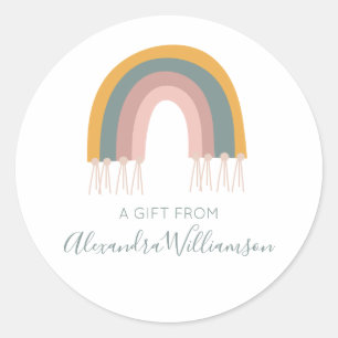 Adesivo Redondo Cute Boho Rainbow A Gift from Personalised