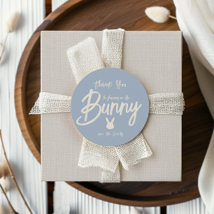 Adesivo Redondo Cute Bunny Baby Shower Agradecimento