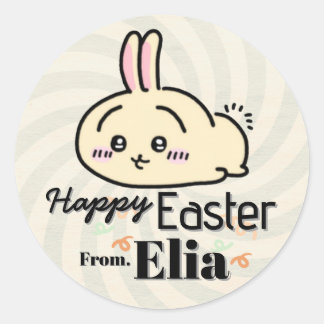 Adesivo Redondo cute bunny easter Sticker