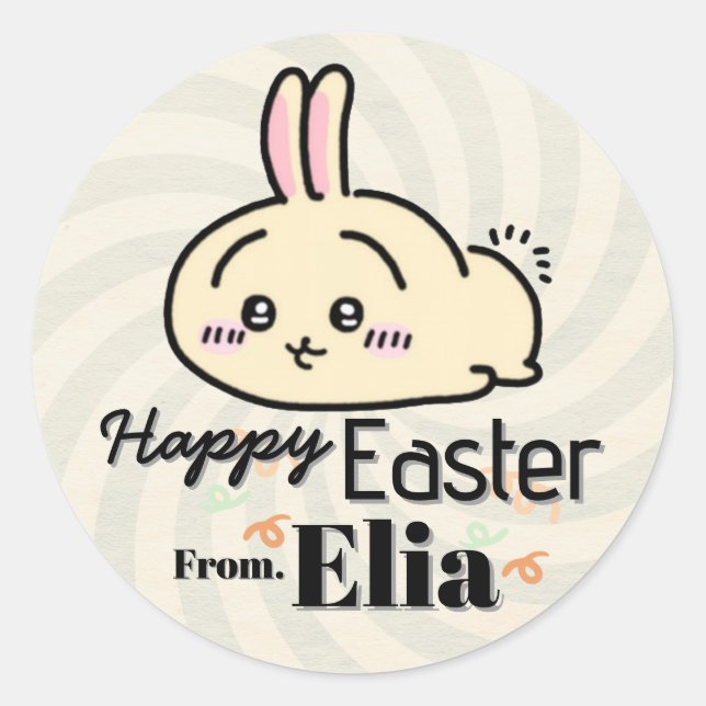 Adesivo Redondo cute bunny easter Sticker (Frente)