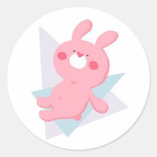 Adesivo Redondo Cute bunny with heart nose