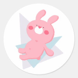 Adesivo Redondo Cute bunny with heart nose
