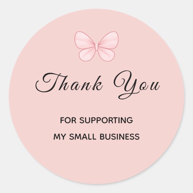 Adesivo Redondo Cute Butterfly Small Business Thank You Sticker (Frente)