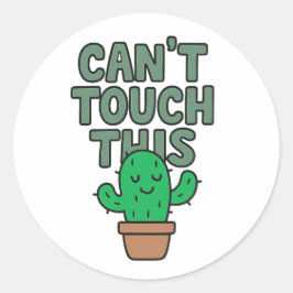 Adesivo Redondo Cute Cactus “Can’t Touch This”