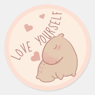 Adesivo Redondo Cute capybara kawaii