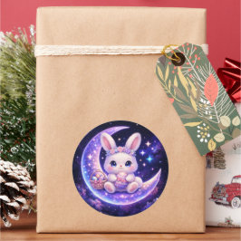 Adesivo Redondo Cute Celestial Easter Bunny Round Sticker