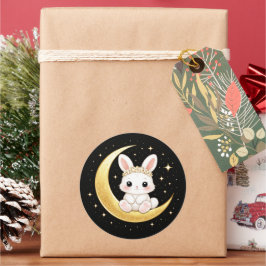 Adesivo Redondo Cute Celestial Easter Bunny Sticker