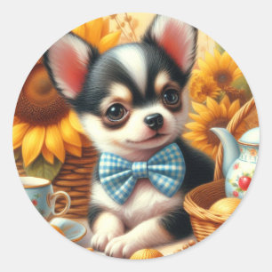 Adesivo Redondo Cute Chihuahua Puppy