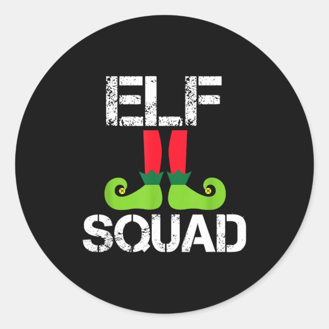 Adesivo Redondo Cute Christmas Cheer Elf Squad Santa's Helper  (Frente)