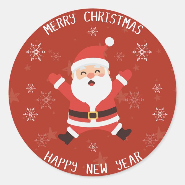 Adesivo Redondo Cute Christmas Sticker | Festive Holiday Design (Frente)