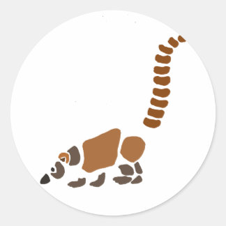Adesivo Redondo Cute Coati Mundi Abstrato Art