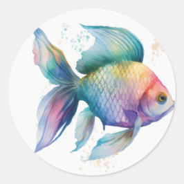 Adesivo Redondo cute colourful fish