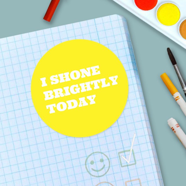 Adesivo Redondo Cute Colourful Teacher Encouragment Upliftfing (Shine Bright Children Shine Bright Round Sticker)