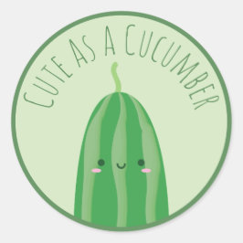 Adesivo Redondo Cute como pepino Engraçado Cutecumber